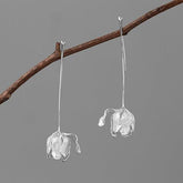 Abstract Tulip Silver Earrings - Jewelry de Corner